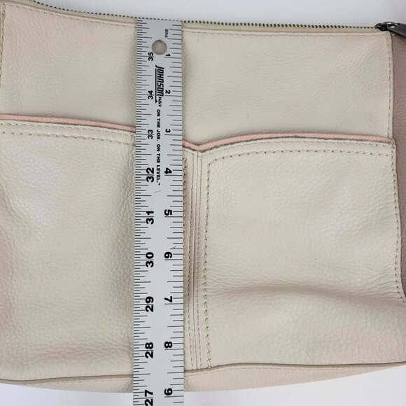 The Sak Leather Crossbody Bag With Adjustable Strap & Zip Closure Stone & Blush - Picture 14 of 15